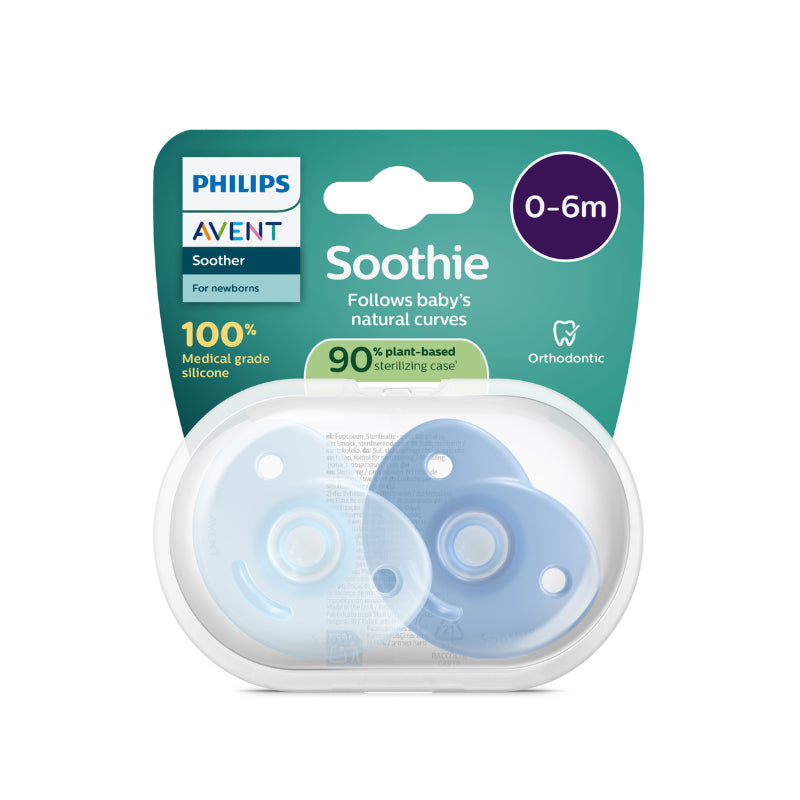 Philips Avent Soothie Chupeta Azul 0-6 Meses Silicone Médico 2 Unidades - Farmácia Garcia