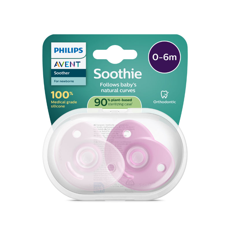 Philips Avent Soothie Chupeta Rosa 0-6 Meses Silicone Médico 2 Unidades - Farmácia Garcia