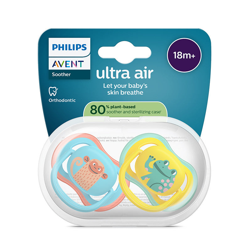 Philips Avent Ultra Air Chupeta Macaco e Sapo 18M+ 2 Chupetas Silicone