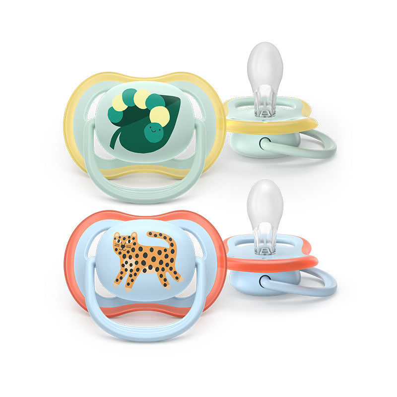 Philips Avent Ultra Air Chupeta Minhoca e Leopardo 0-6M 2 Chupetas Silicone