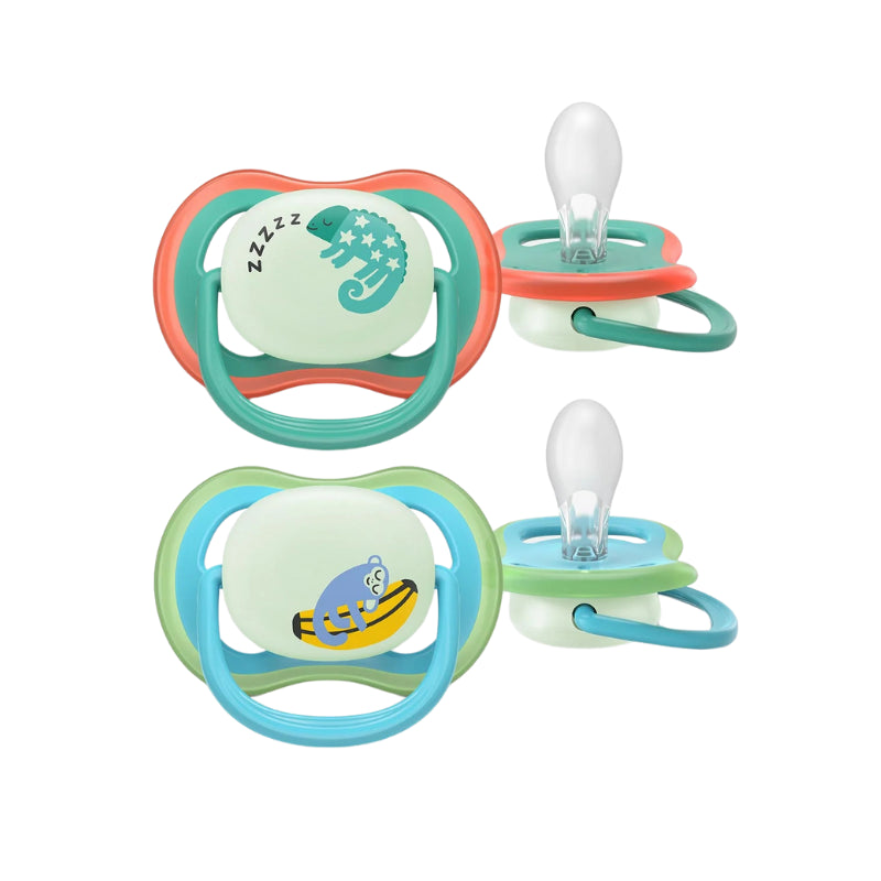 Philips Avent Ultra Air Chupeta Noturna 6-18M Camaleão e Macaco Brilha no Escuro