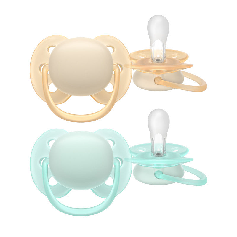 Philips Avent Ultra Soft Chupeta 0-6M Amarela e Verde Para Pele Sensível Bebé