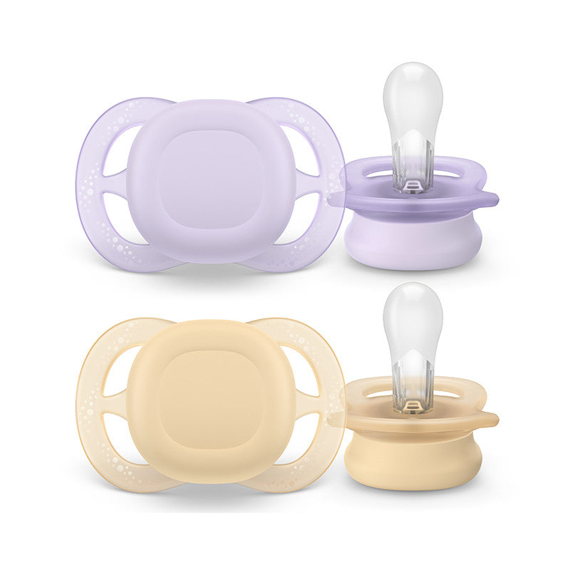 Philips Avent Ultra Start Chupeta Laranja e Lilás 0-2M 2 Chupetas Silicone - Farmácia Garcia