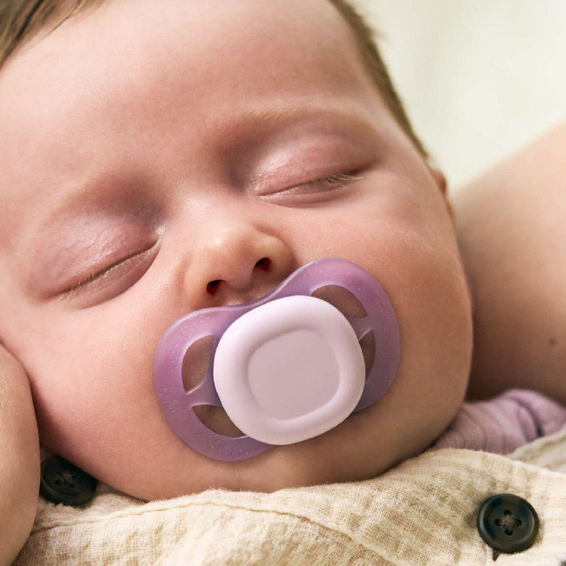 Philips Avent Ultra Start Chupeta Laranja e Lilás 0-2M 2 Chupetas Silicone - Farmácia Garcia