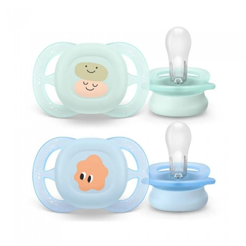 Philips Avent Ultra Start 2 Chupetas Menta/Azul Bonecos 0-2m