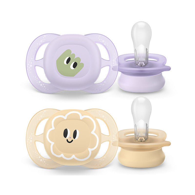 Philips Avent Ultra Start Chupeta Monstro e Flor 0-2M 2 Chupetas Silicone