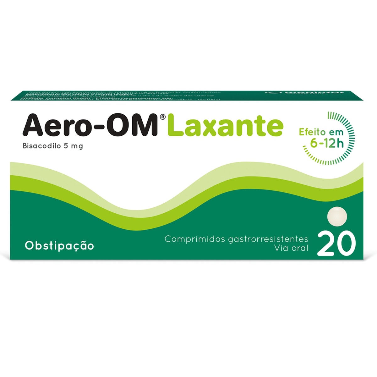 Aero-Om Laxante 5mg 20 Comprimidos Gastroresistentes - Farmácia Garcia