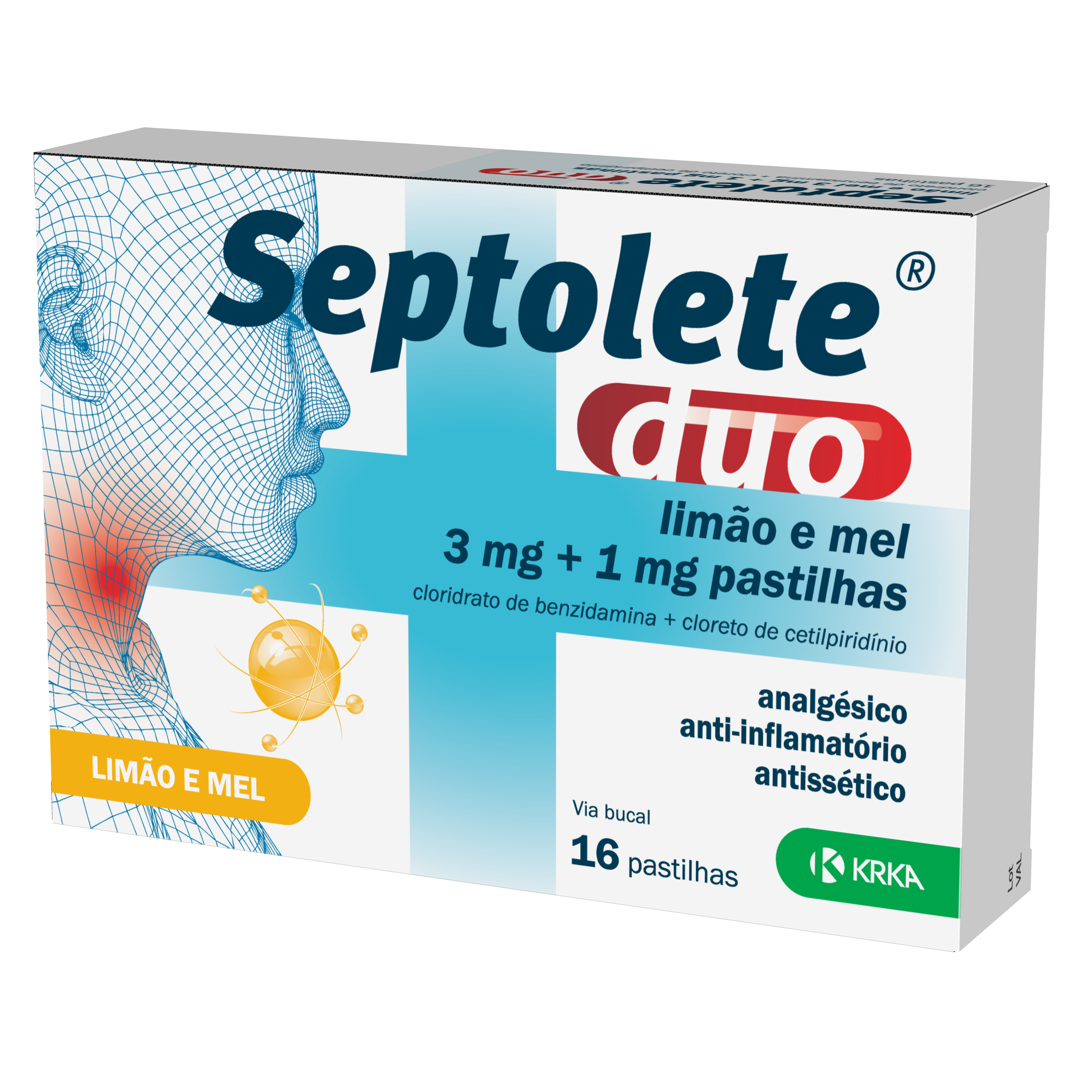 Septolete Duo Limão e Mel 3mg+1mg 16 pastilhas - Farmácia Garcia