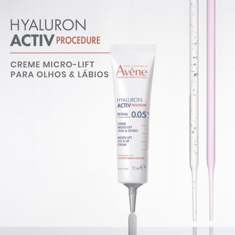 Avène Hyaluron Activ Procedure Creme de Olhos e Lábios Micro-Lift 0,05% Retinal 15ml - Farmácia Garcia