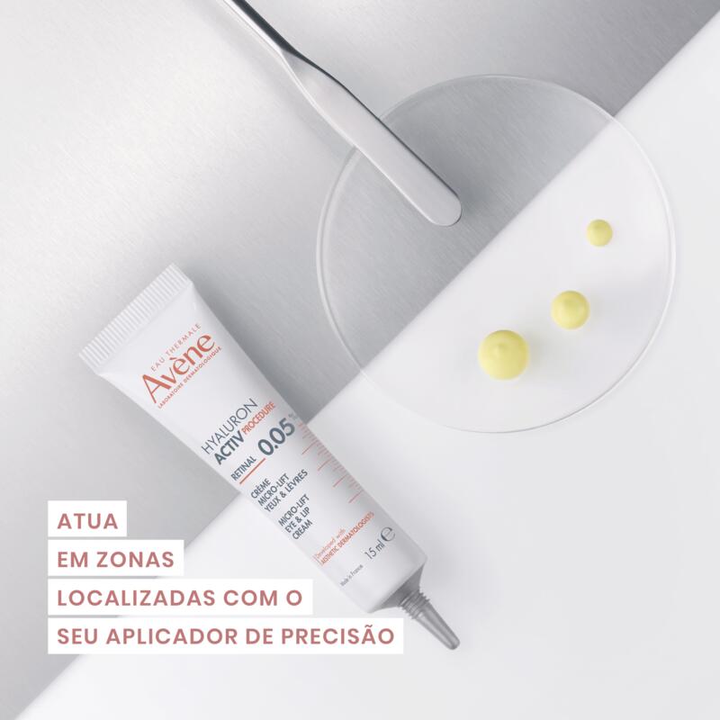 Avène Hyaluron Activ Procedure Creme de Olhos e Lábios Micro-Lift 0,05% Retinal 15ml - Farmácia Garcia