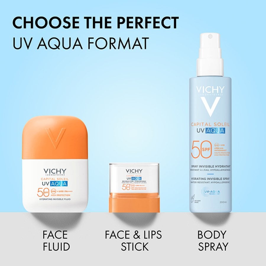 Vichy Capital Soleil UV Aqua Fluído Tom Claro SPF50 50ml - Farmácia Garcia
