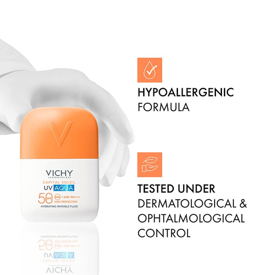 Vichy Capital Soleil UV Aqua Fluído Tom Claro SPF50 50ml - Farmácia Garcia