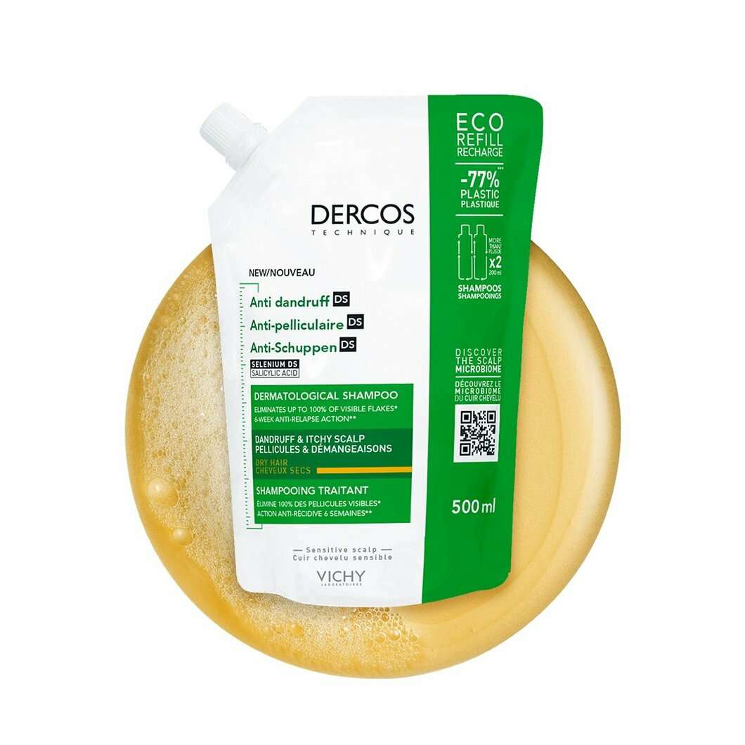 Dercos Anticaspa Champô Caspa Seca Recarga 500ml - Farmácia Garcia