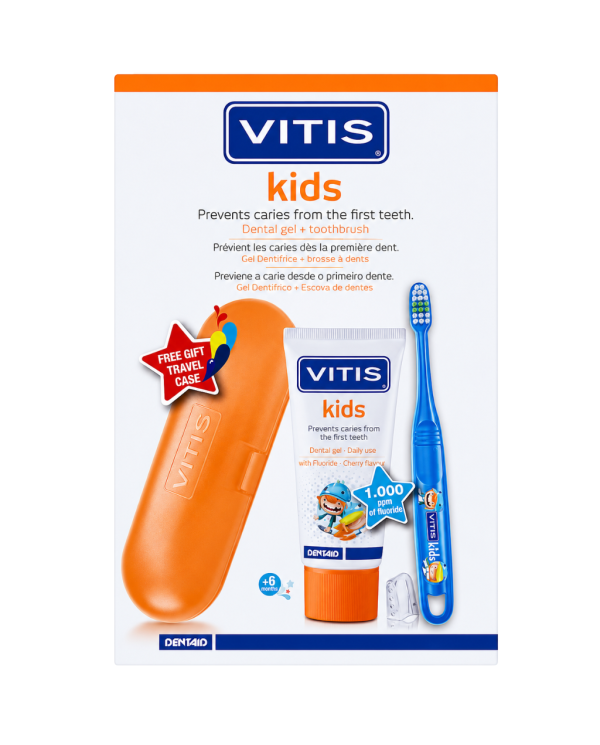 Vitis Kids Escova Dentária + Gel Dentário 50ml + Estojo