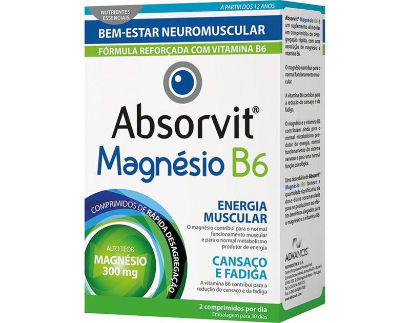Absorvit Magnésio + B6 60 Comprimidos - Farmácia Garcia