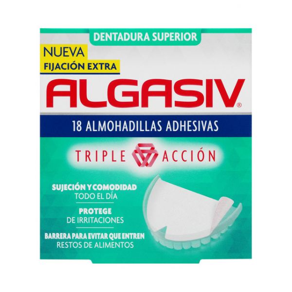 Algasiv Almofada Adesiva Dentadura Superior  x18 - Farmácia Garcia