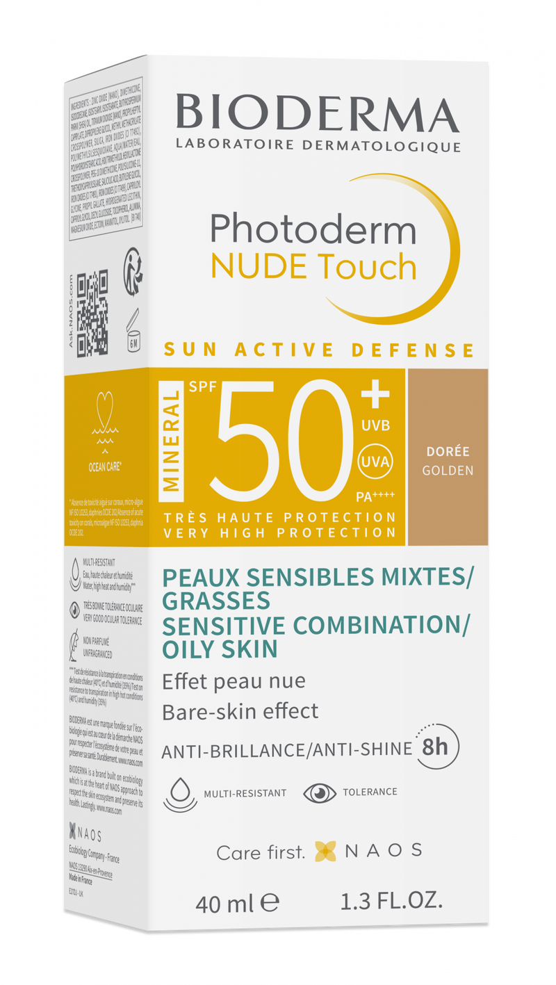 Bioderma Photoderm Nude Touch SPF50+ Dourado 40ml - Farmácia Garcia