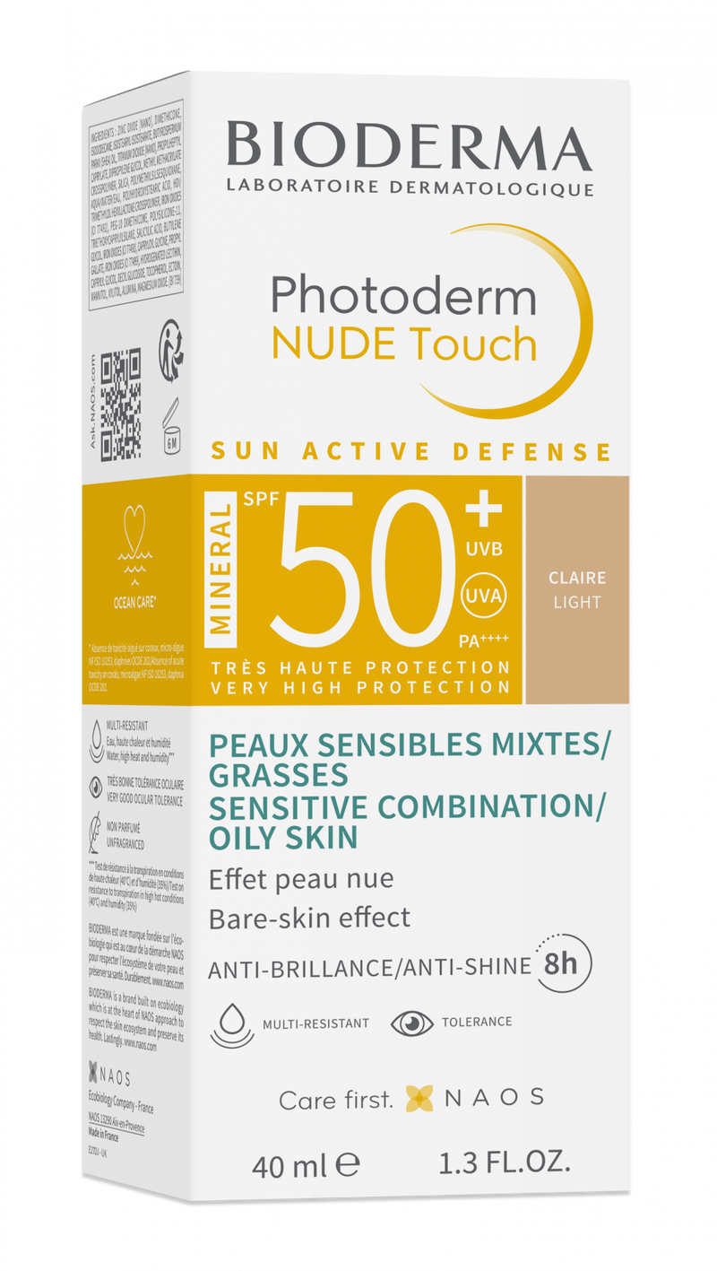 Bioderma Photoderm Nude Touch SPF50+ Claro 40ml - Farmácia Garcia