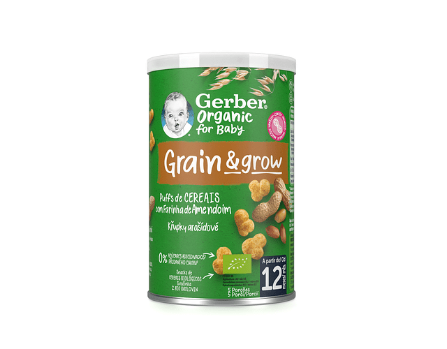 Gerber Bio Nutripuffs Amendoim 35g 12M+ - Farmácia Garcia