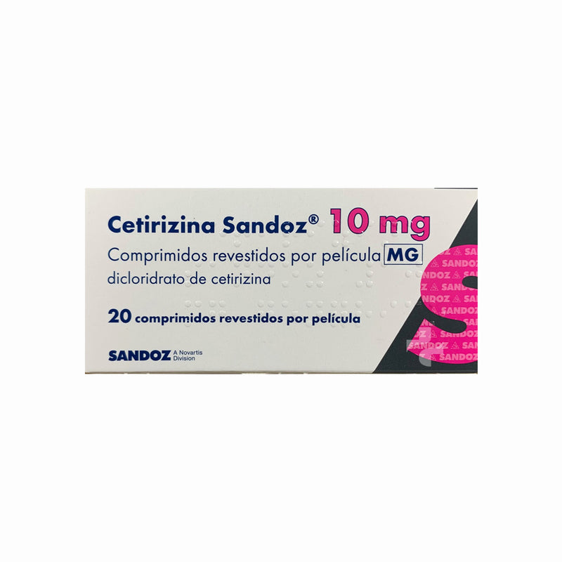 Cetirizina Sandoz MG 10mg 20 Comprimidos - Farmácia Garcia