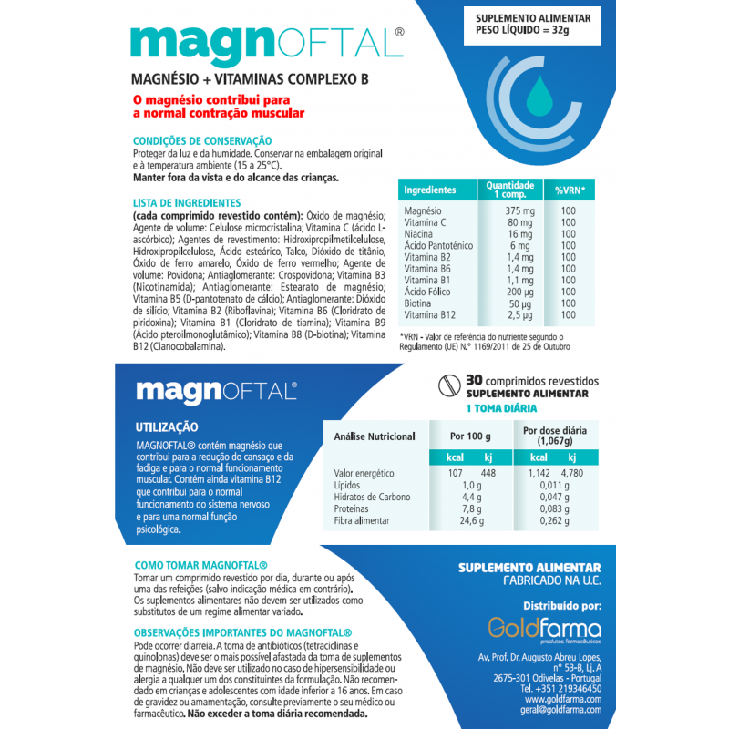 Magnoftal 30 Comprimidos - Farmácia Garcia