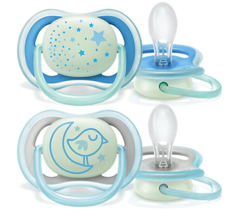 Philips Avent Chupeta Silicone Ultra Air 6-18m Boy Noturnas x2 - Farmácia Garcia