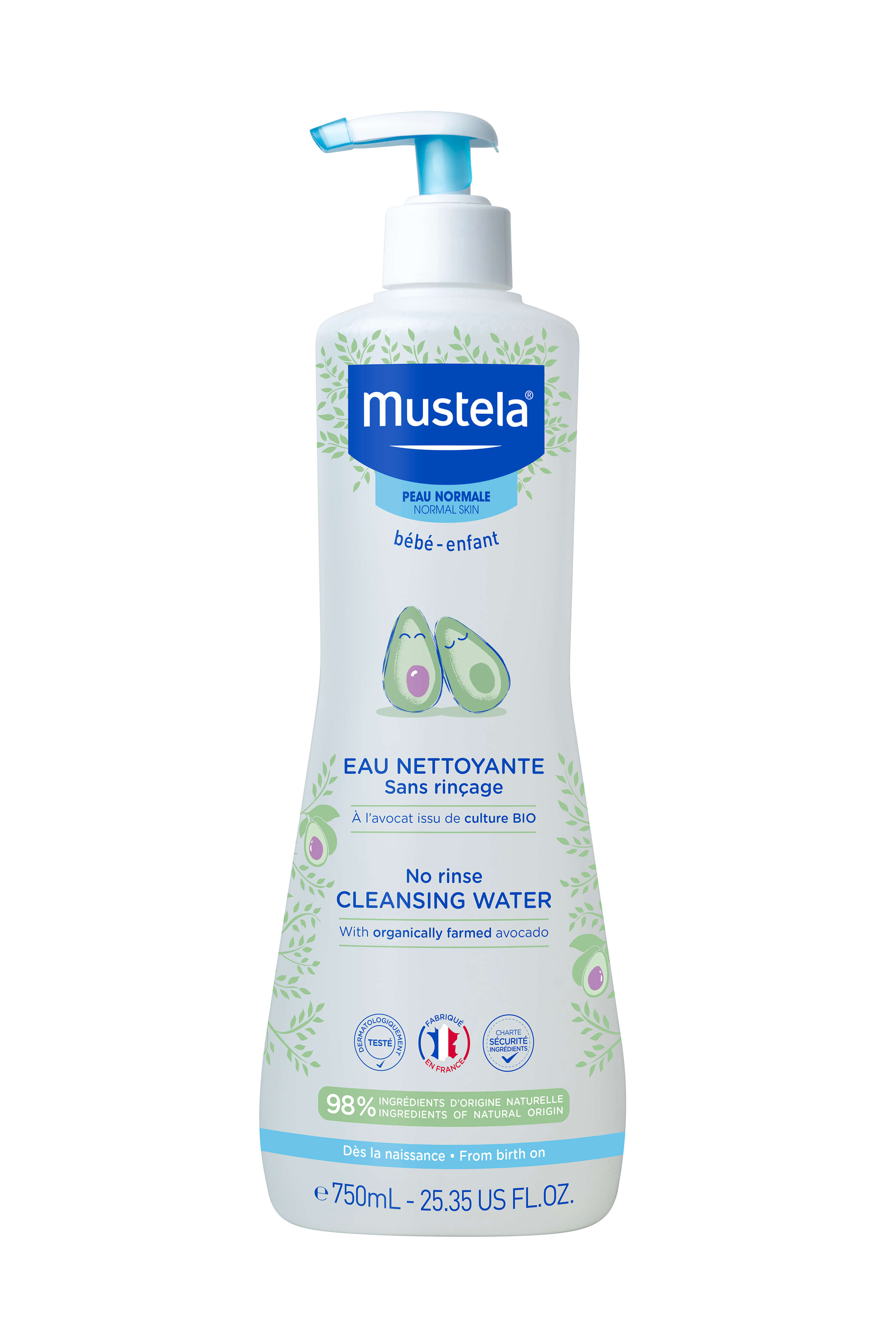 Mustela Água de Limpeza Sem Enxaguamento 750ml - Farmácia Garcia
