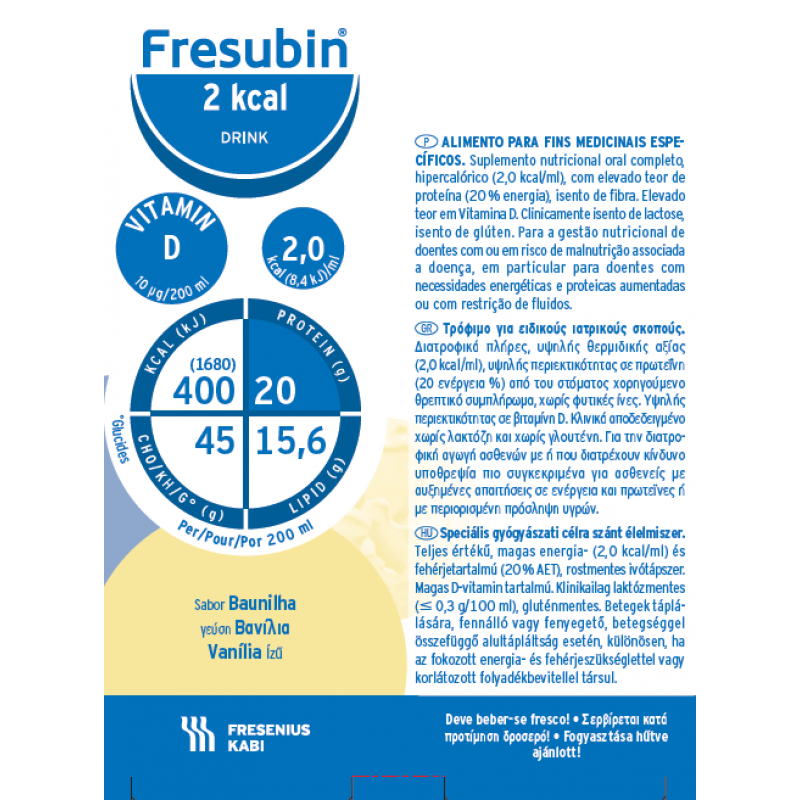 Fresubin 2kcal HP Baunilha 4 Frascos 200ml - Farmácia Garcia