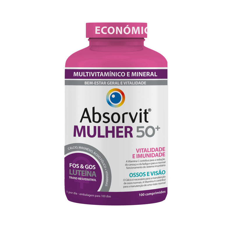 Absorvit 50+ Mulher 100 Comprimidos - Farmácia Garcia