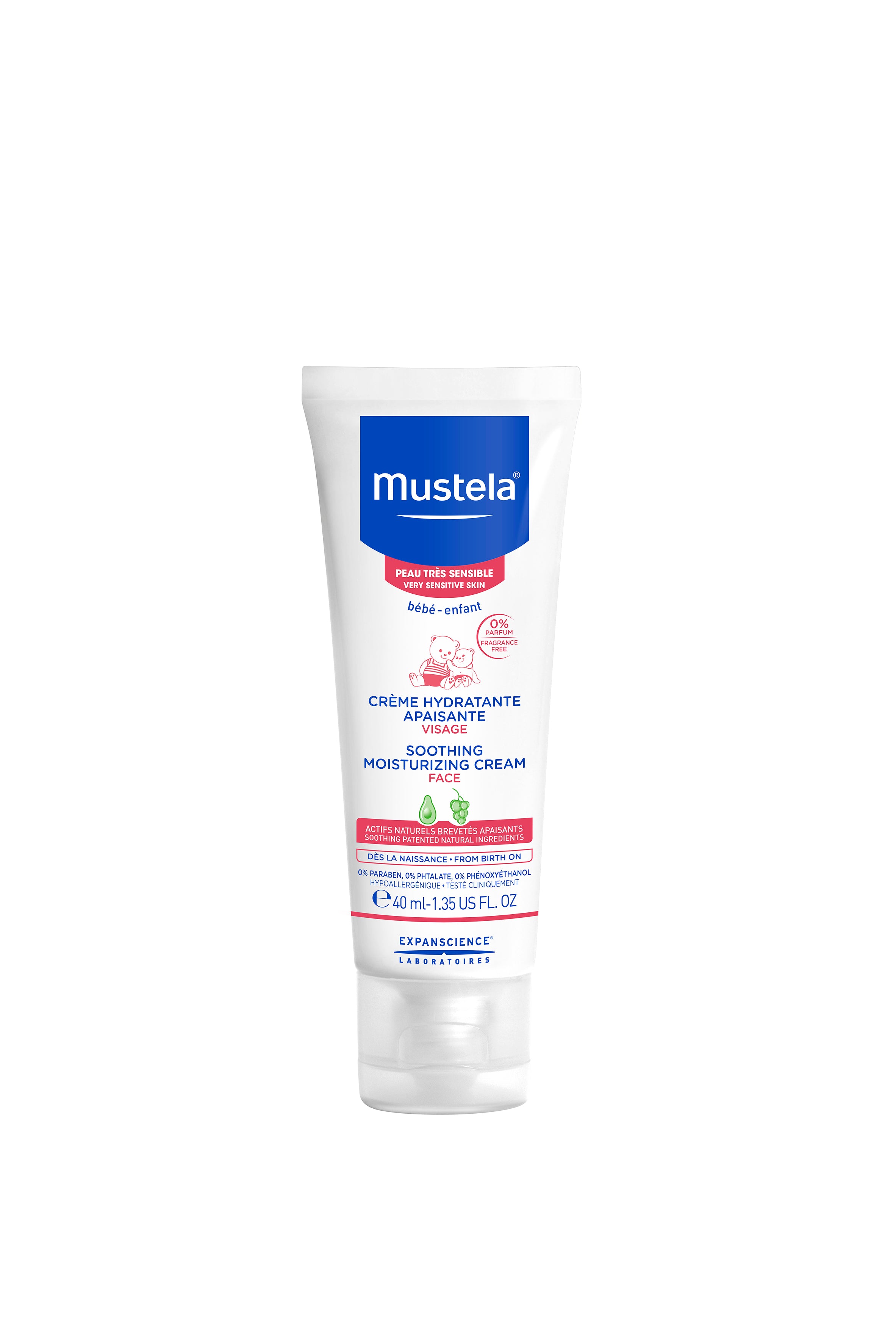 Mustela Bebe Pele Normal Creme Hidratante Rosto S/Perfume 40ml - Farmácia Garcia