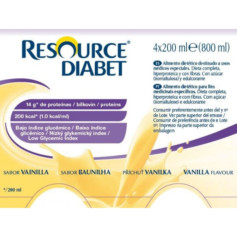 Resource Diabet Baunilha 4 Frascos 200ml - Farmácia Garcia