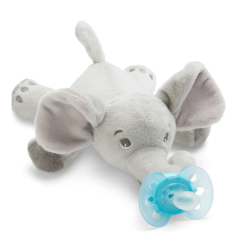 Philips Avent Ultra Soft Snuggle elefante com Chupeta silicone 0M-6M Azul - Farmácia Garcia