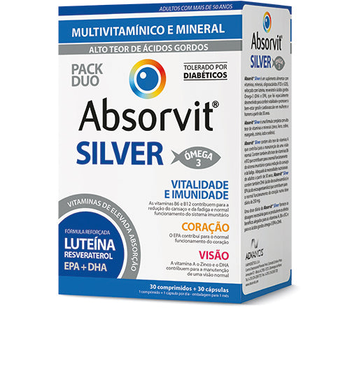 Absorvit@ Silver Comprimidos x30 + Cápsulas x30 - Farmácia Garcia