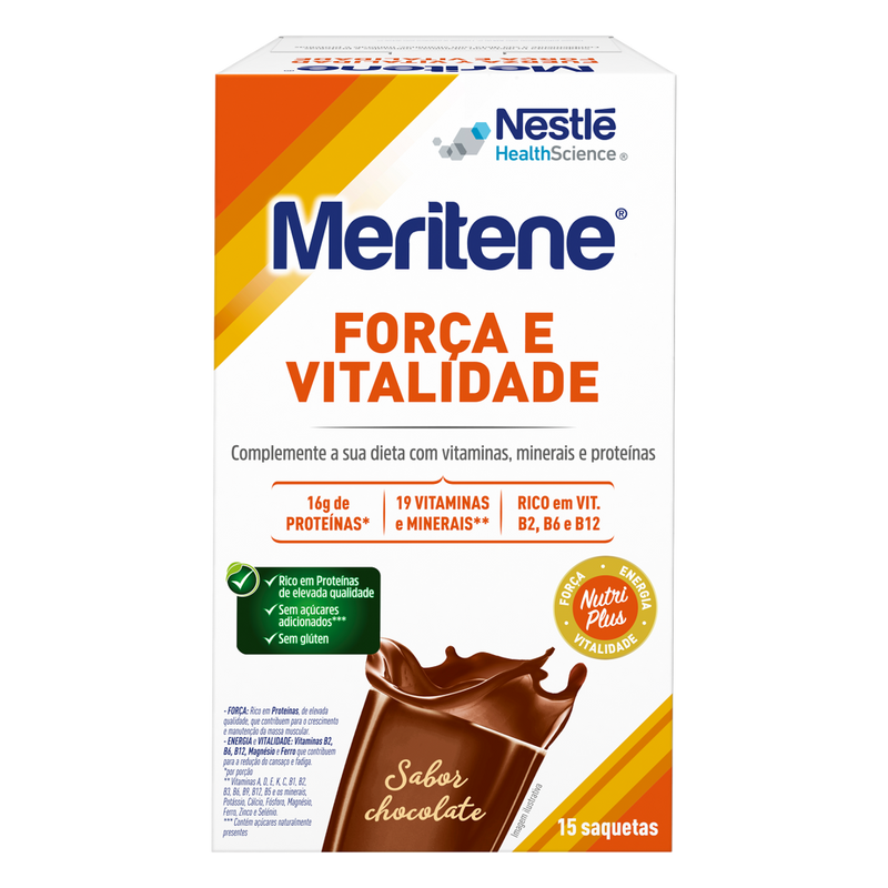 Meritene Sabor Chocolate 15 Saquetas - Farmácia Garcia
