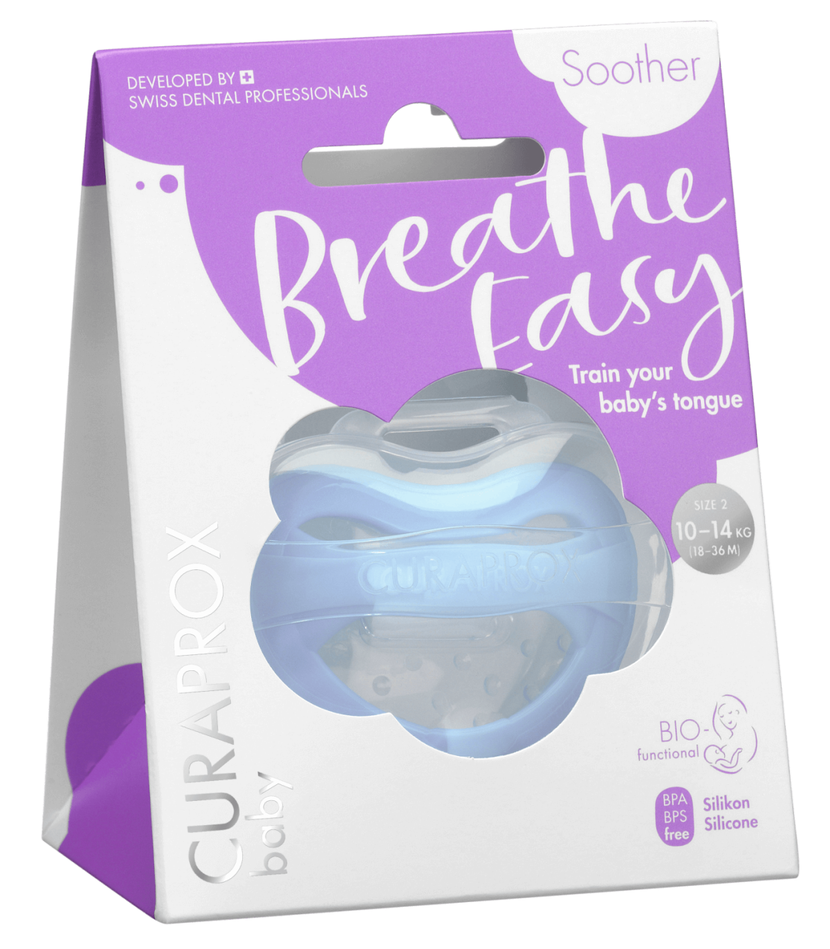 Curaprox Breathe Easy Chupeta Azul 18 a 36 Meses 10 a 14Kg - Farmácia Garcia