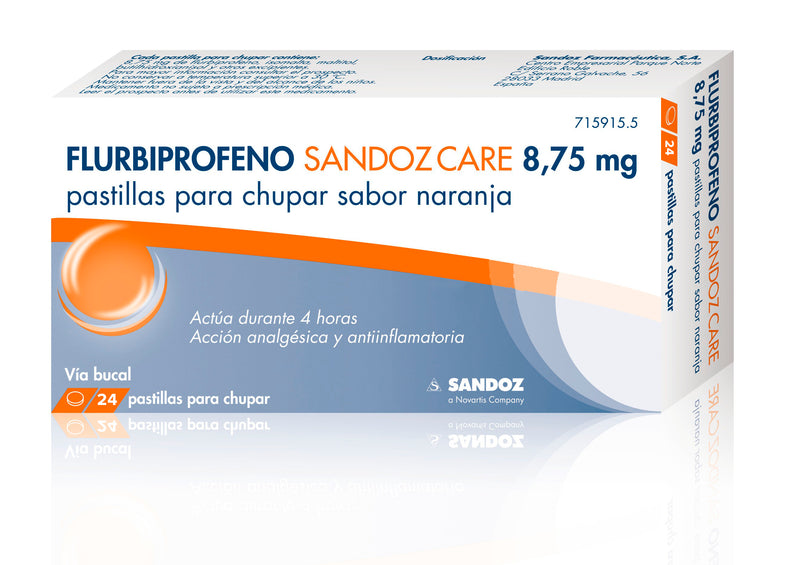 Flurbiprofeno Sandoz, 8,75 mg x 24 pst - Farmácia Garcia