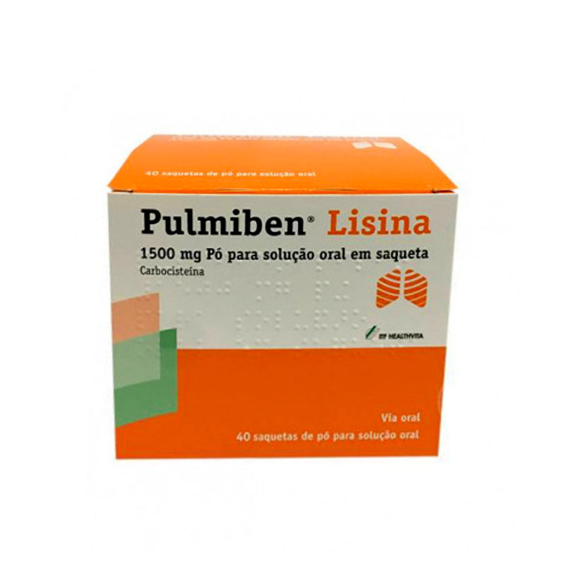 Pulmiben Lisina, 1500 mg x 40 pó sol oral saq - Farmácia Garcia