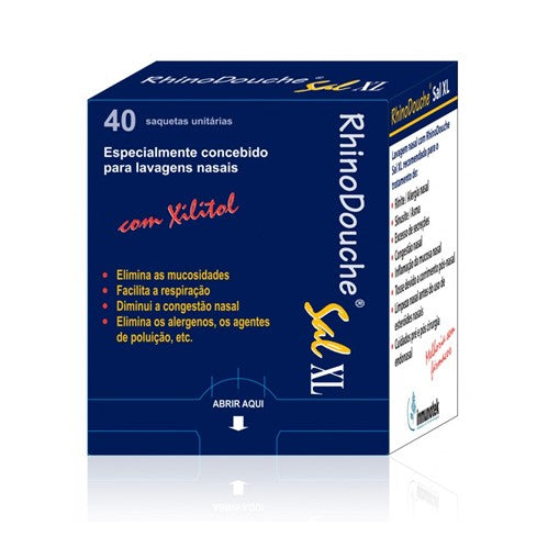 RhinoDouche Sal XL Saqurta Lavagem Nasal 5g x40 - Farmácia Garcia