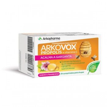 Arkovox Propolis+ Vit C Framboesa 24 comprimidos - Farmácia Garcia