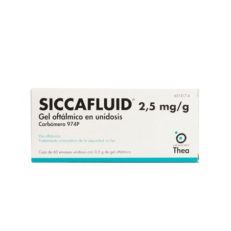 Siccafluid, 2,5 mg/g-0,5 g x 60 gel oft gta - Farmácia Garcia