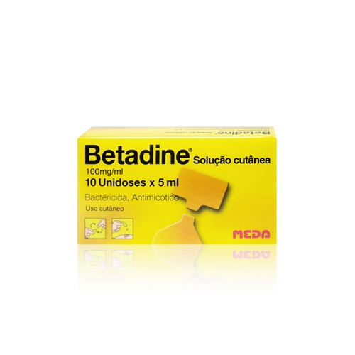 Betadine, 100 mg/mL-5 mL x 10 sol cut - Farmácia Garcia