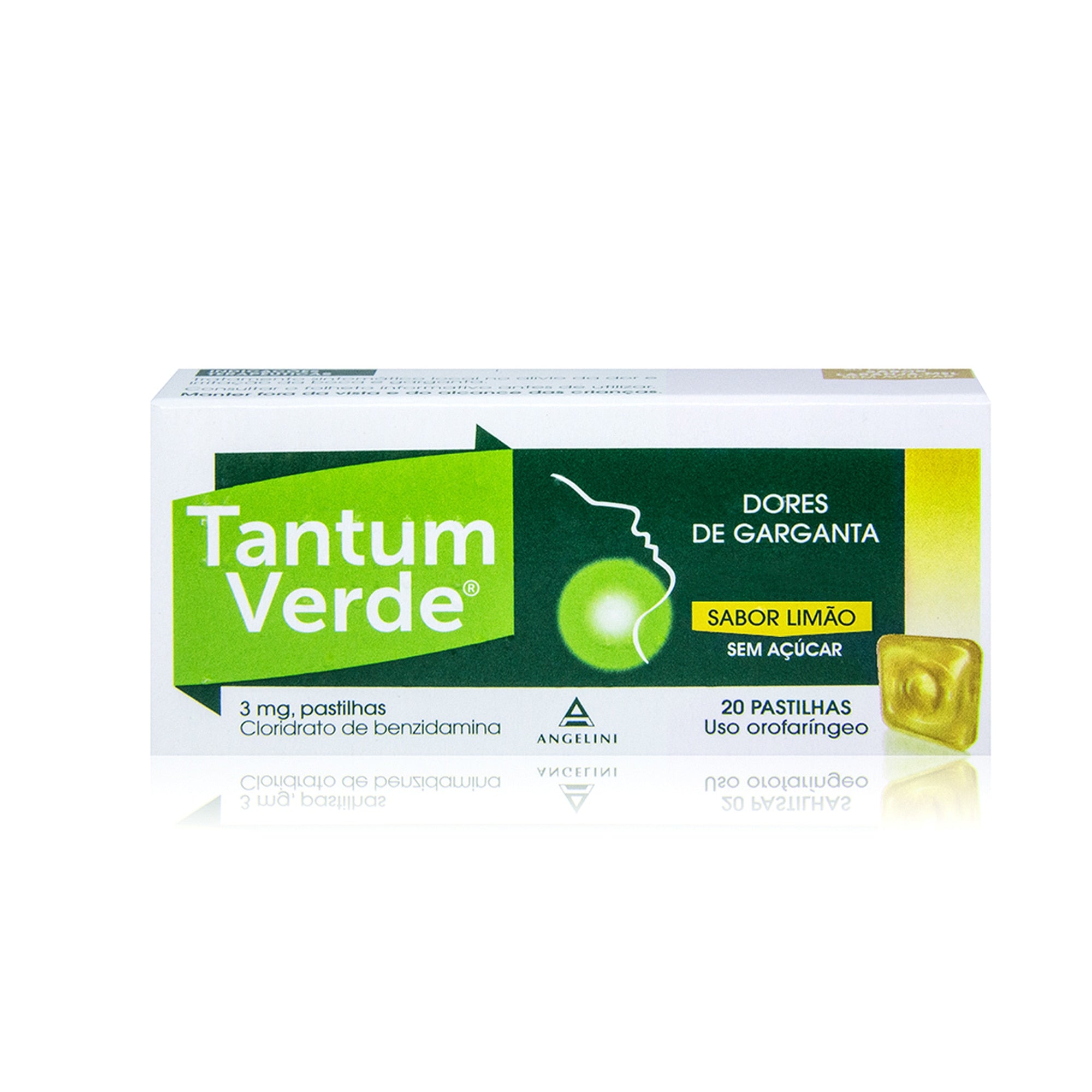 Tantum Verde Limão Sem Açucar, 3 mg x 20 pst - Farmácia Garcia