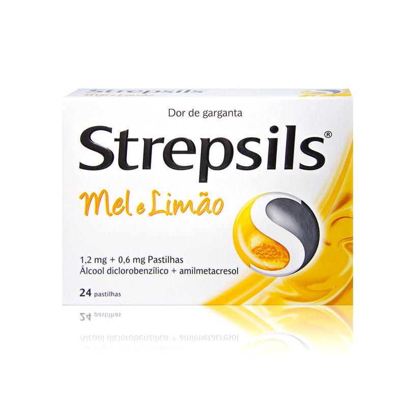 Strepsils Mel e limão, 1,2/0,6 mg x 24 pst - Farmácia Garcia