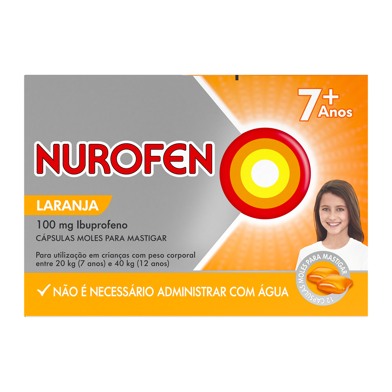 Nurofen, 100 mg x 24 cáps mole p/mastigar - Farmácia Garcia