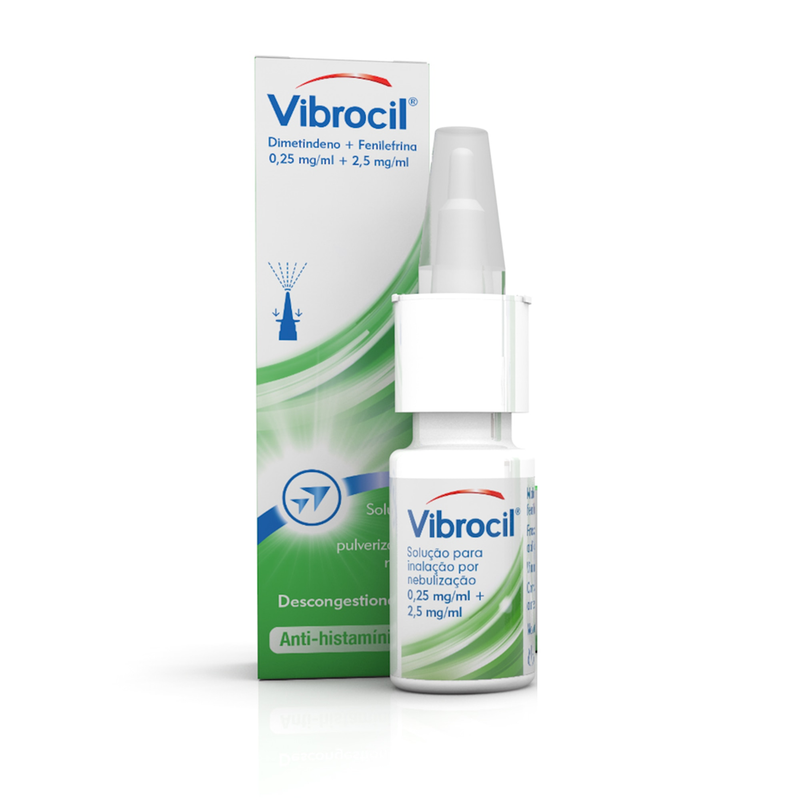 Vibrocil 15 ml 0,25mg/ml + 2,5 mg/mL x 1 sol pulv nasal - Farmácia Garcia