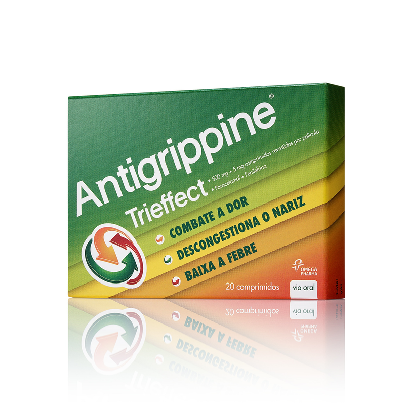 Antigrippine trieffect, 500/5 mg x 20 comp rev - Farmácia Garcia