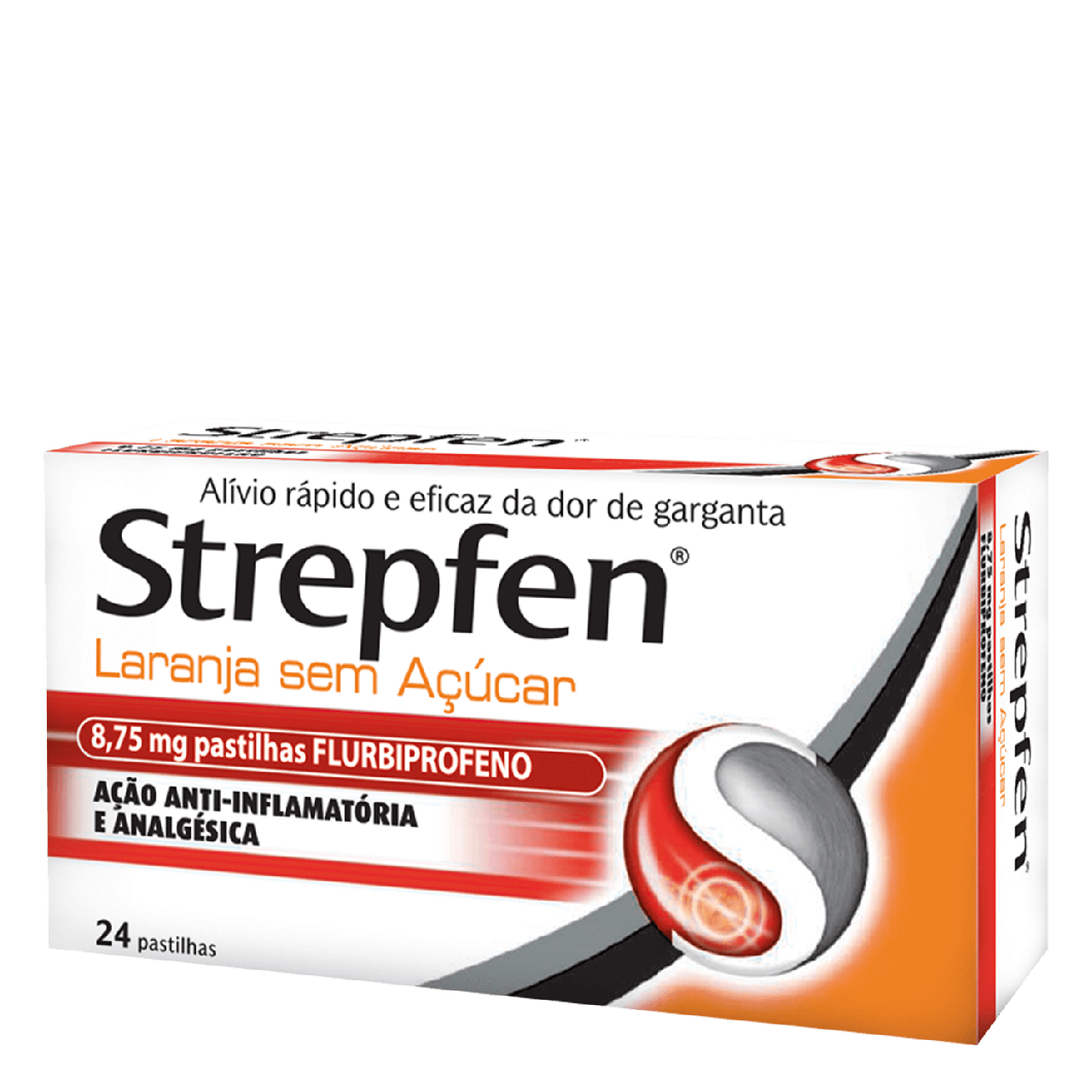 Strepfen Laranja sem açúcar, 8,75 mg x 24 pst - Farmácia Garcia