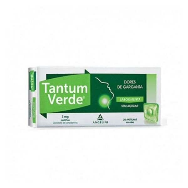 Tantum Verde Menta Sem Açucar, 3 mg x 20 pst - Farmácia Garcia