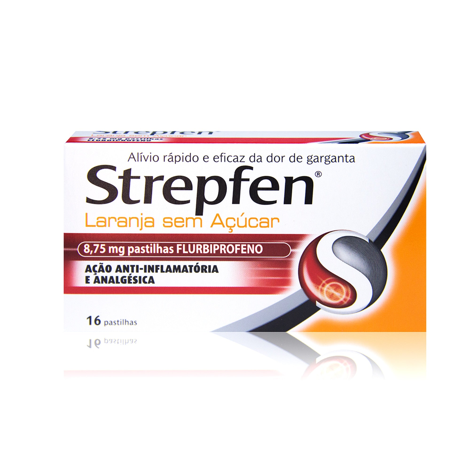 Strepfen Laranja sem açúcar, 8,75 mg x 16 pst - Farmácia Garcia