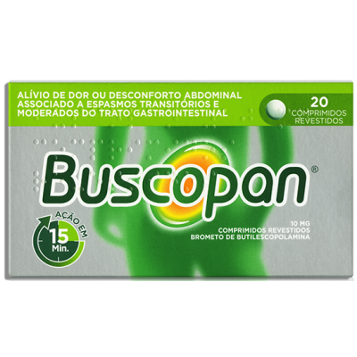 Buscopan 10 mg x 20 comprimidos revestidos - Farmácia Garcia